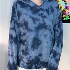blue tie dye constellation hoodie, PacSun